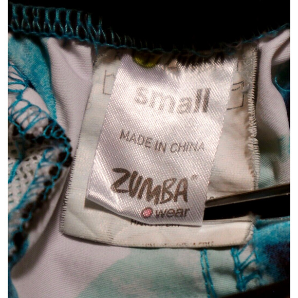 Zumba Size S Marvelous Cargo Pants Jogger Blue White Watercolor Print - Picture 11 of 12